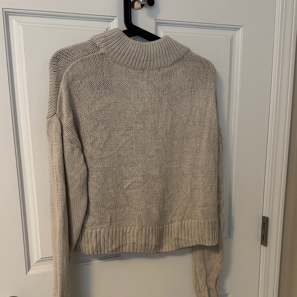 Cupcake Cozy Beige Women's Turtleneck Sweater - Picture 3 of 6